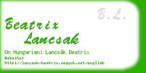 beatrix lancsak business card